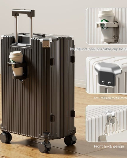 Luggage Women's Luggage Internet Men's Password Trolley Case Genuine Leather