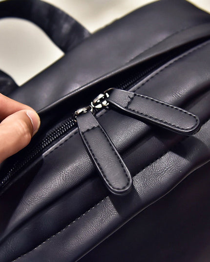 Retro casual backpack backpack men computer bag student bag Korean female leather travel tide one generation