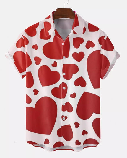 Men's Casual Slim Beach 3D Printed Short Sleeve Shirt