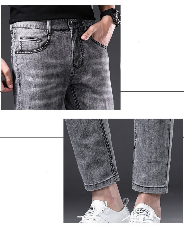 Jeans Men's Summer Thin Fit Straight Sleeve