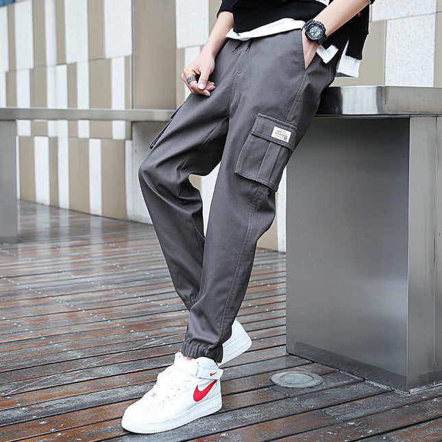 Men's straight-leg cropped trousers