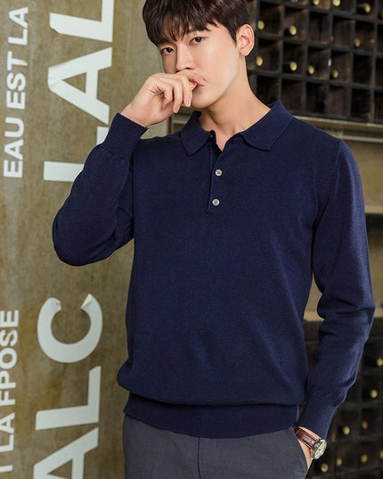 Men's Clothing Polo Collar Pullover Bottoming Shirt