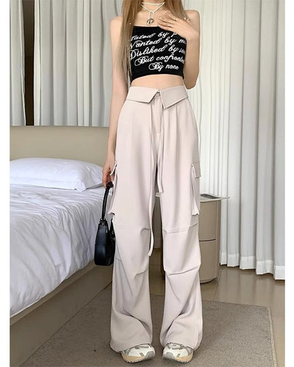Retro Overalls Women's Design Multi-pocket Loose