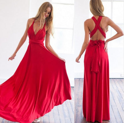 Women's Sexy Long Party Dress Club Floor-Length Summer Backless Bandage Maxi Dress Multiway Bridesmaids Boho Women Dress Vestidos