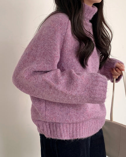Retro Turtleneck Warm Pullover Bottoming Sweater Loose Outer Wear