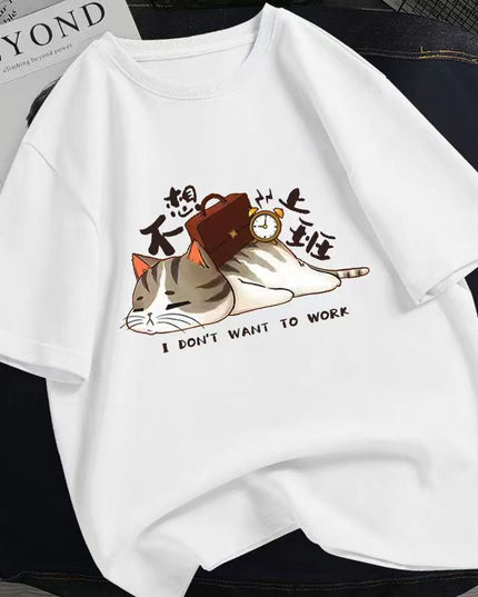 Men's Cartoon Printed T-shirt Casual Top