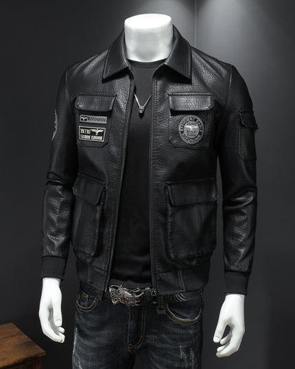 Autumn And Winter New Men's Coat Casual Leather Clothing Slim Fit