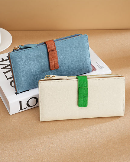 Long Multiple Card Slots Zipper Bag Buckle Korean Style High Sense Women's Wallet