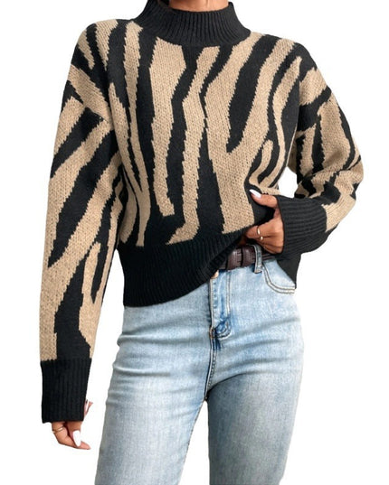 Jacquard Casual Sweater Loose Top For Women
