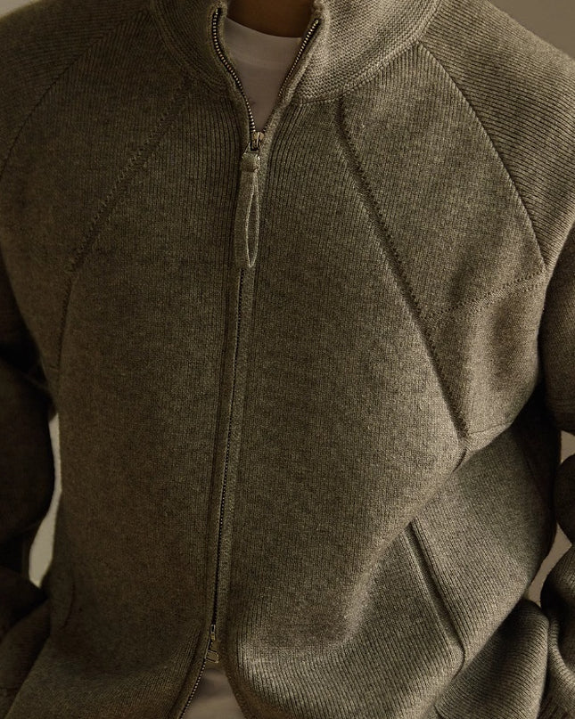 Half Turtleneck Thickened Knitting Coat Zipper Cardigan