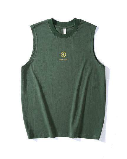 Printed Sports Vest Men's Loose Pure Cotton Basketball Waistcoat