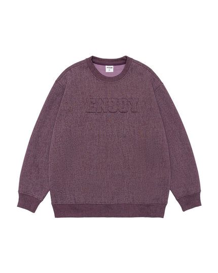 Retro Alphabet Embroidered Crew Neck Sweater