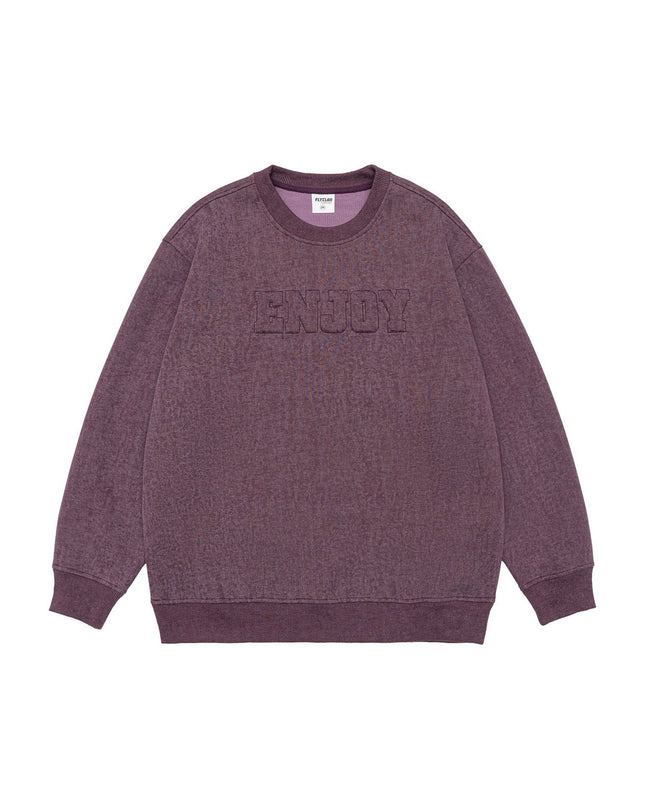 Retro Alphabet Embroidered Crew Neck Sweater