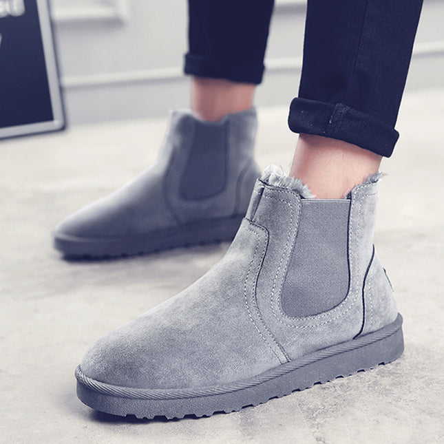 Men's warm mid-tube casual padded snow boots