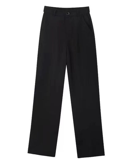 Women's Wide-leg Pants Summer Thin High Waist Slimming Draping Figure Small Straight Single Buckle Casual