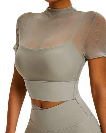 With Chest Pad One-piece Cup Temperament Sexy Sports Turtleneck Grenadine