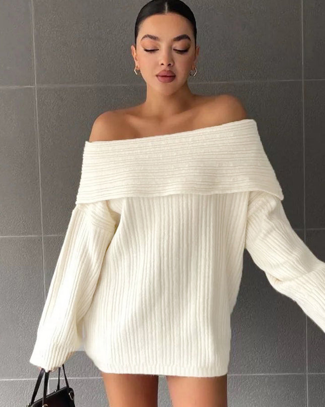 New Sexy Hot Girl Long Sleeve Loose Sweater For Women