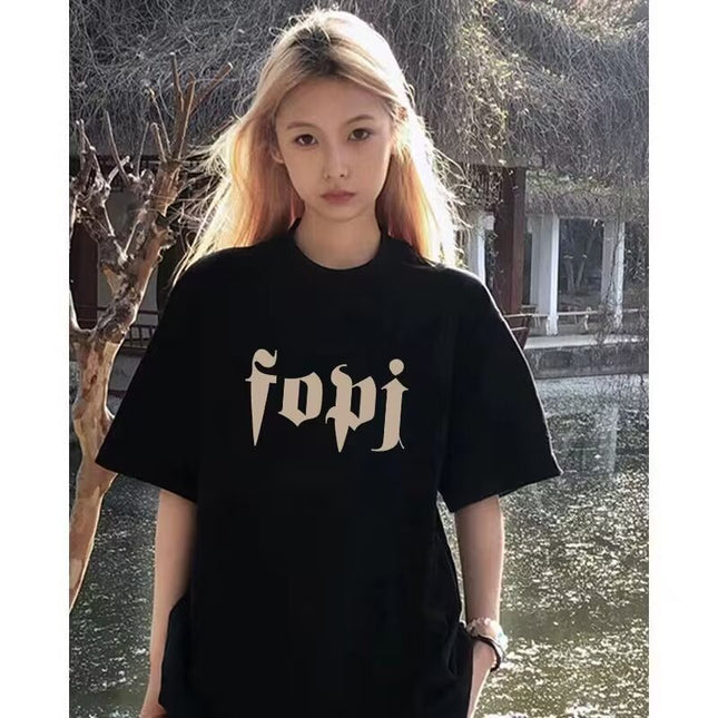 Women's Simple Printed Loose Short Sleeve