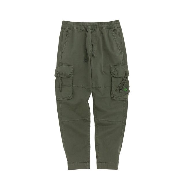 Workwear men's multi-pocket pants elastic waist