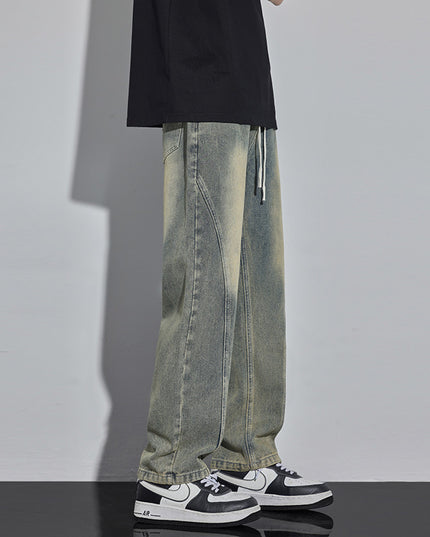 Spring And Summer Retro Distressed Straight Pants
