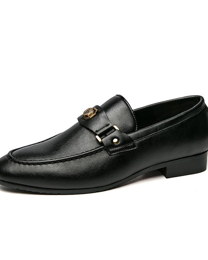 Large Size Business Shoes Men's British Style Fashion Polished Loafers Pure Color Lazy Shoes Men
