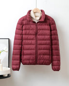 Wine Red Stand Collar