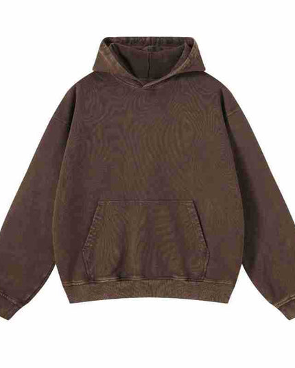 Distressed Hooded Sweater Loose Wash Men