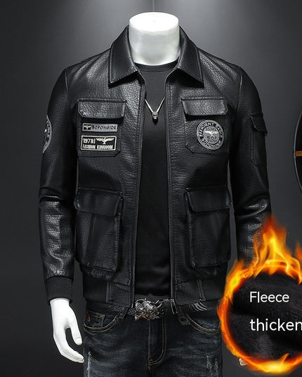 Autumn And Winter New Men's Coat Casual Leather Clothing Slim Fit