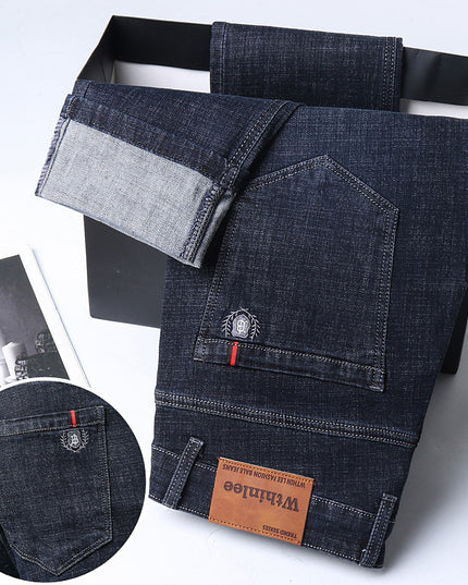 Jeans Men's Straight Loose Casual Pants Fleece-lined Thickened Men's Pants