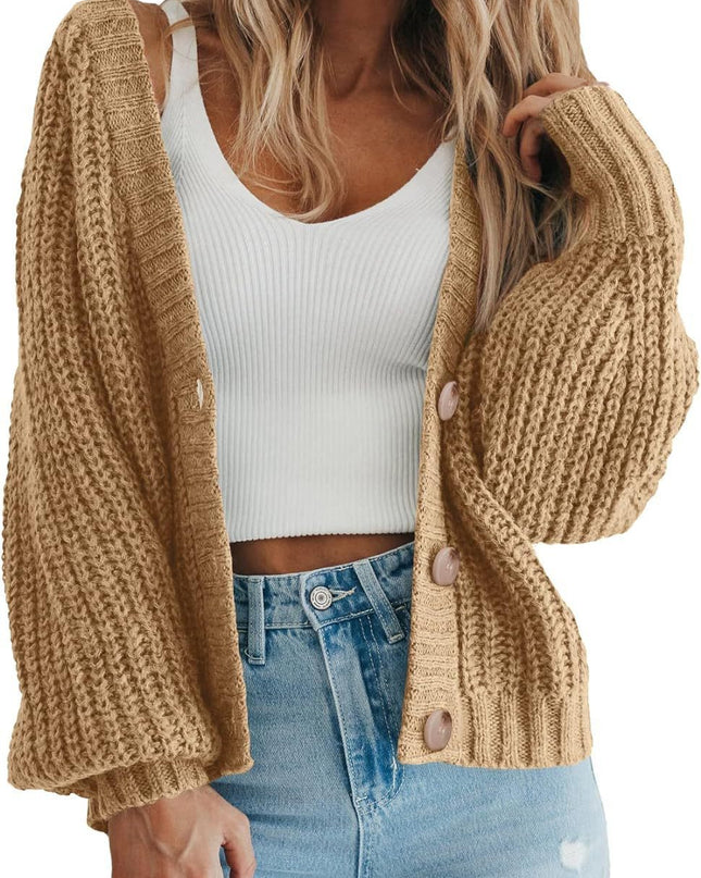 Women's Thick Knitted Cardigan Sweater