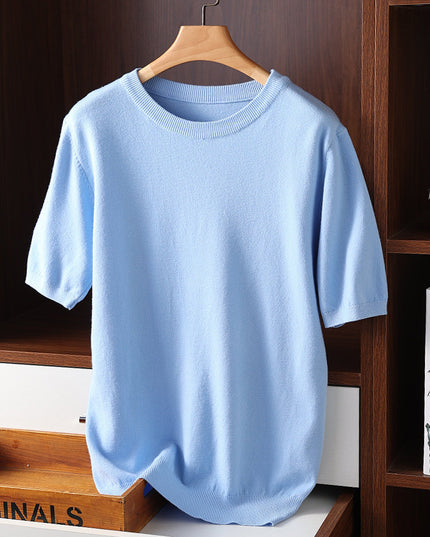 Summer Short Sleeve Men's Round Neck Thin Casual T-shirt Knitwear
