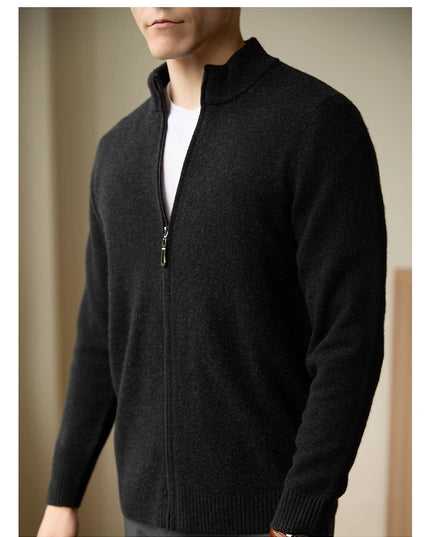 Men's Zipper Stand-up Collar Cardigan Coat