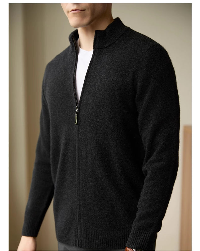 Men's Zipper Stand-up Collar Cardigan Coat