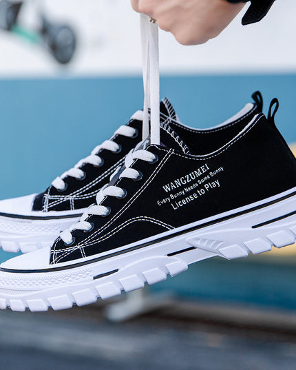 Summer New Lightweight Breathable Low Top Board Shoes Fashion Canvas Shoes Korean Style Trendy Hong Kong Style Casual Men's Shoes