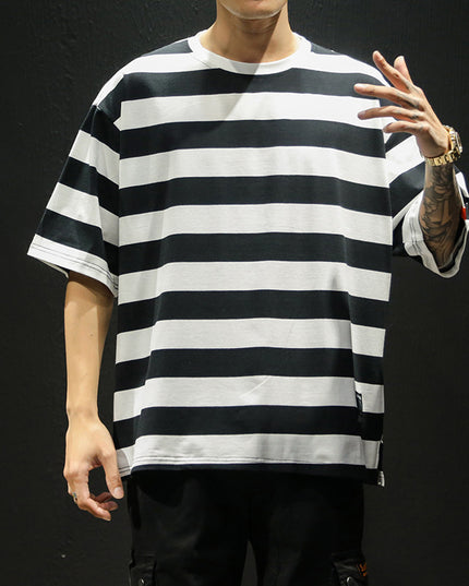 Men's striped short-sleeved T-shirt