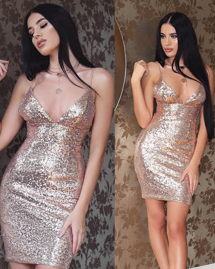 Strap sequin dress