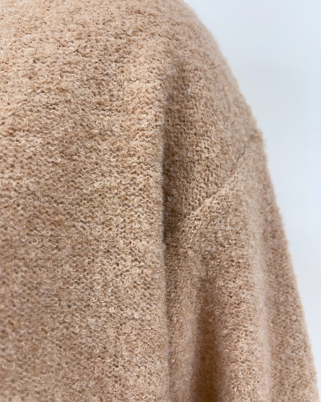 Round Neck Button Solid Color Sweater Knitwear