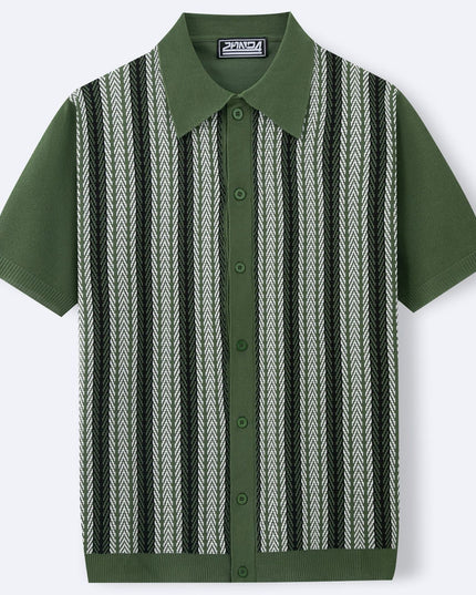 Men's Casual Striped Jacquard Sweater