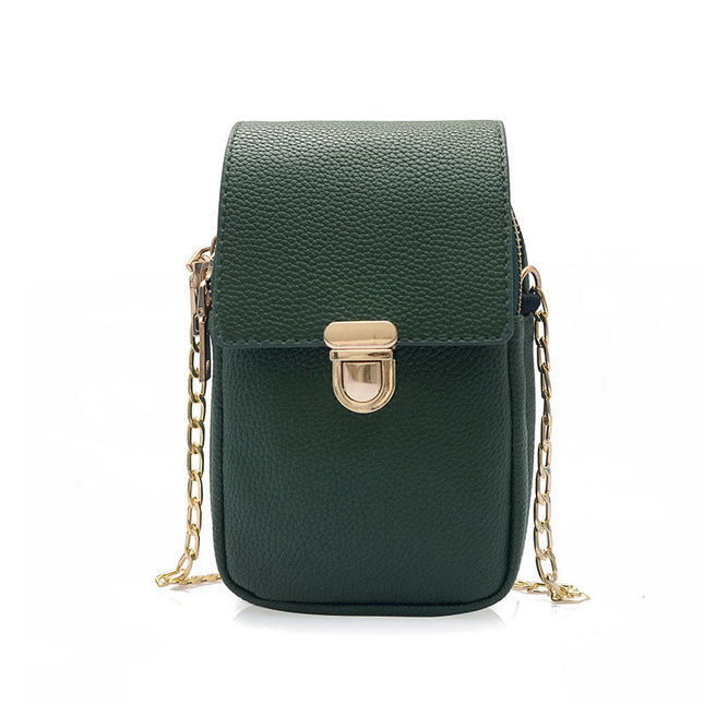 Chain double zipper cross - slung casual bag