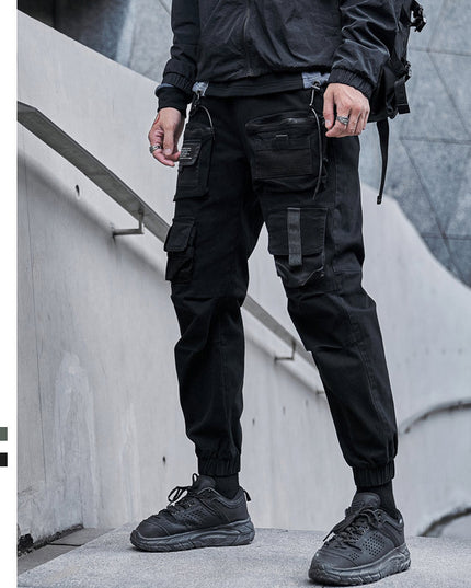 Multi-pocket cropped slacks
