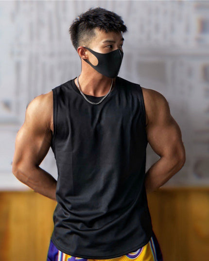 Breathable Ice Silk Sports Vest Men's Workout Sleeveless T-shirt