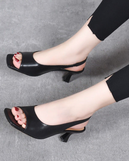 Increased Slim Fit Peep Toe Stiletto Heel Sandals