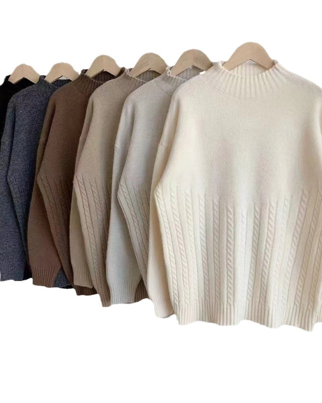 Autumn And Winter New Twist Simple Comfortable Sweater Bottoming Shirt