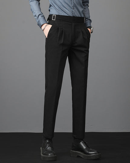 Young Men's Trousers Suit Pants Slim Fit