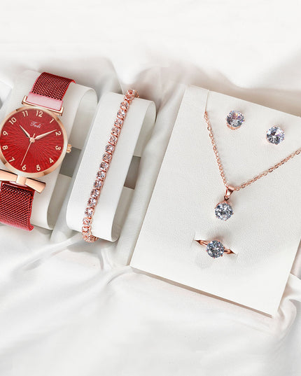Leisure Gift Quartz Watch Five-piece Set Accessories Set