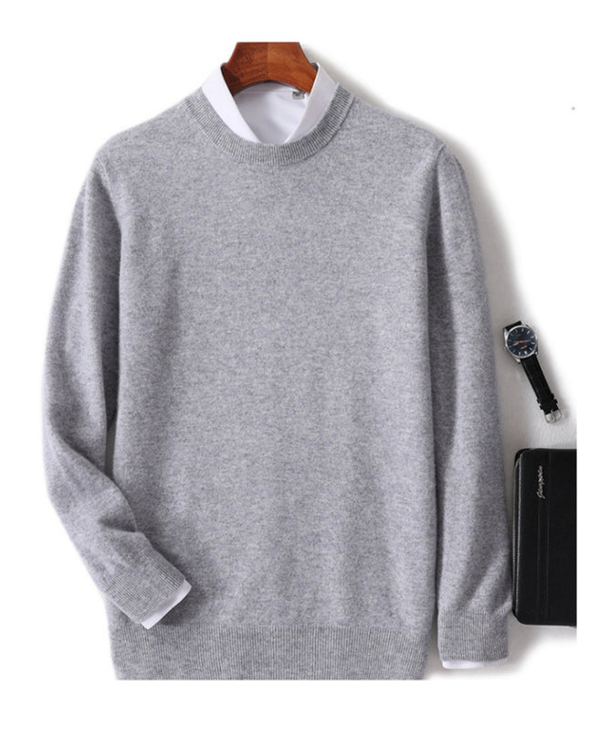 Men's Pure Wool Round Neck Autumn And Winter Knitted Sweater