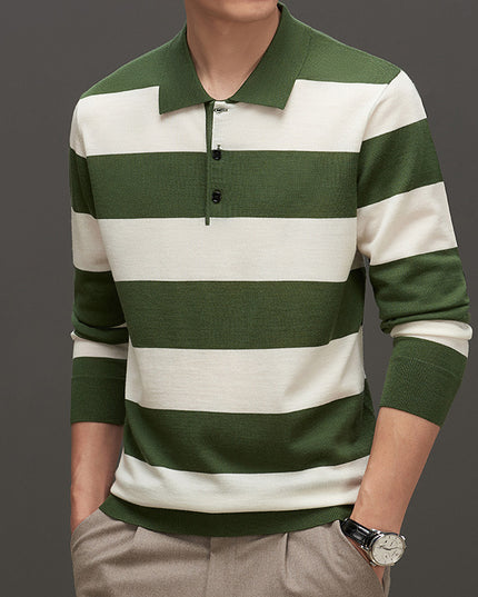 Men's Fashion Casual Long Sleeve Jacquard Close-fitting Sweater