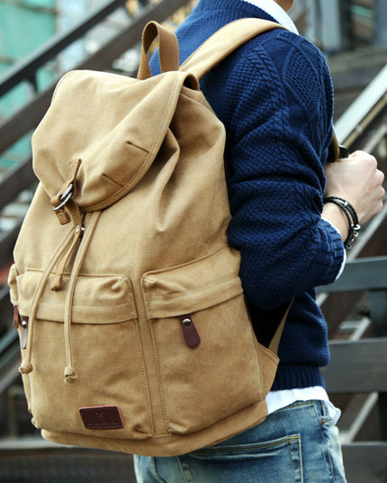Large Capacity Tooling Canvas Backpack Men's Leisure Travel Backpack Women's