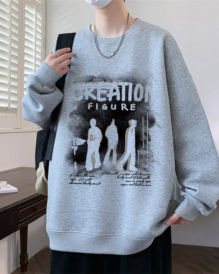 Autumn And Winter Brushed Hoody Pu Handsome Long Sleeve