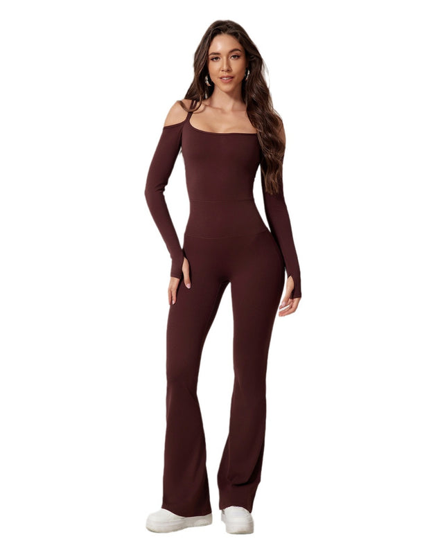 Women's Shoulder Strap Integrated Bell-bottom Pants